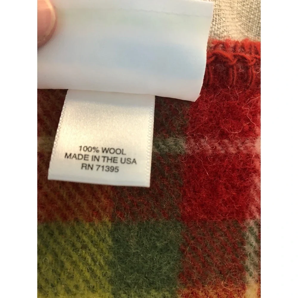 Pottery Barn Quilt Blanket 92x92 Full Queen 100% Wool 2 Shams Red Green Tartan